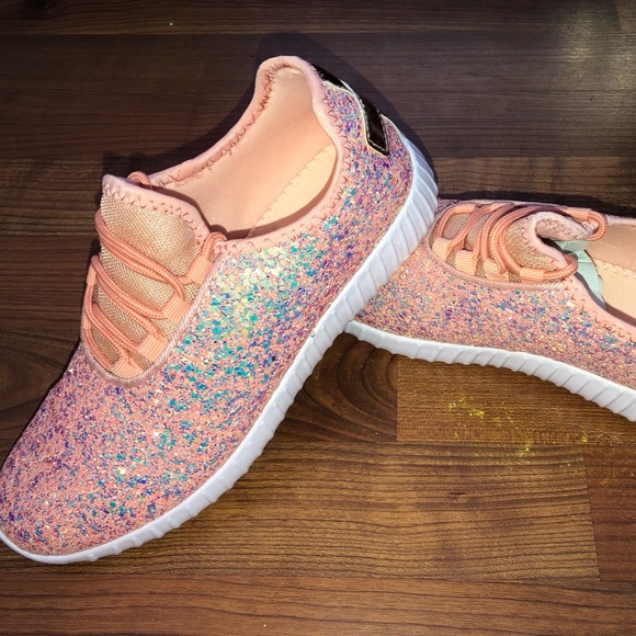 NWT Pink Glitter Sneakers - Picture 2 of 3